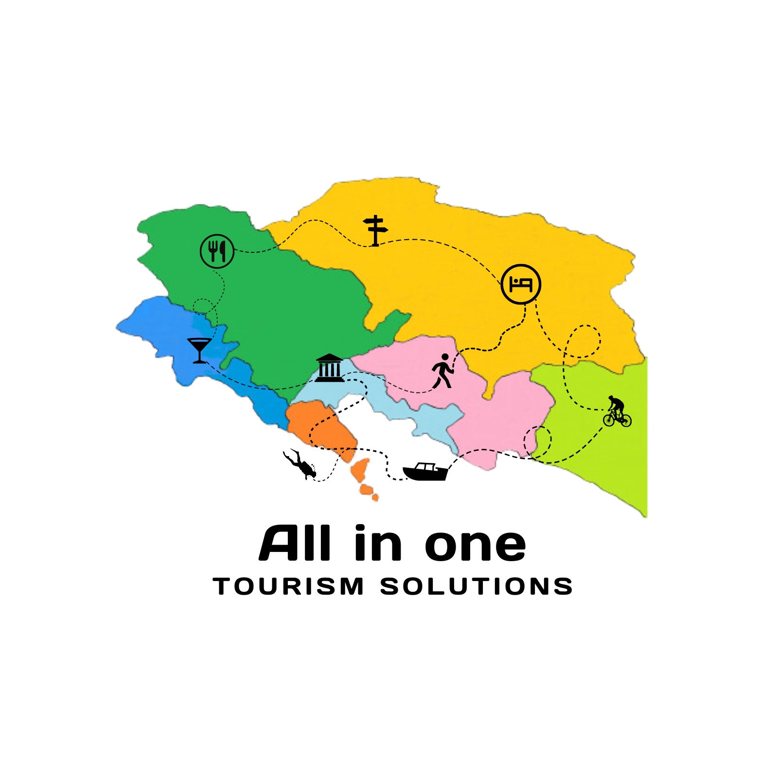 All in one logo sfondo bianco